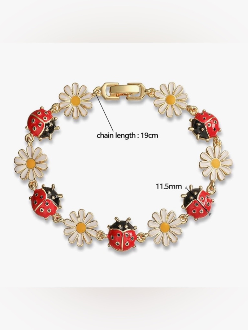 Daisy & Ladybug Gold-Tone Charm Bracelet - Picture 2 of 5